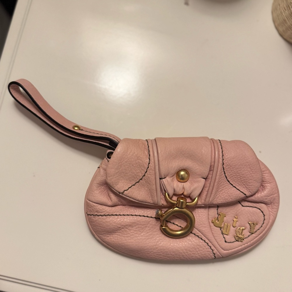Juicy Couture Pink Wristlet with Gold Details